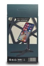 Universal Foldable Desktop Mobile & Tablet Stand - Multi-Angle Adjustable Phone Holder (Black) - Image 2